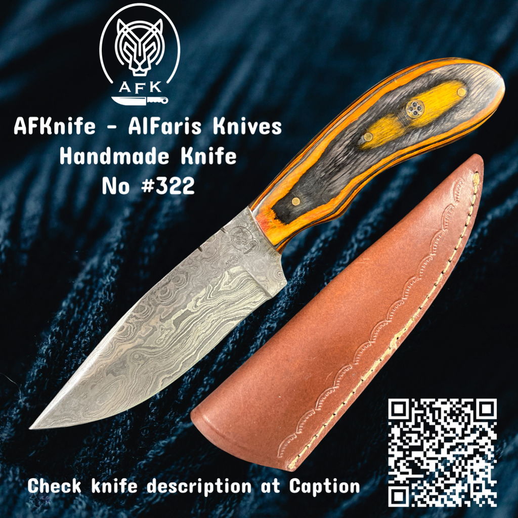 [322] Fixed Blade Drop Point ( Damascus Steel 1095 ) Knife #322.webp