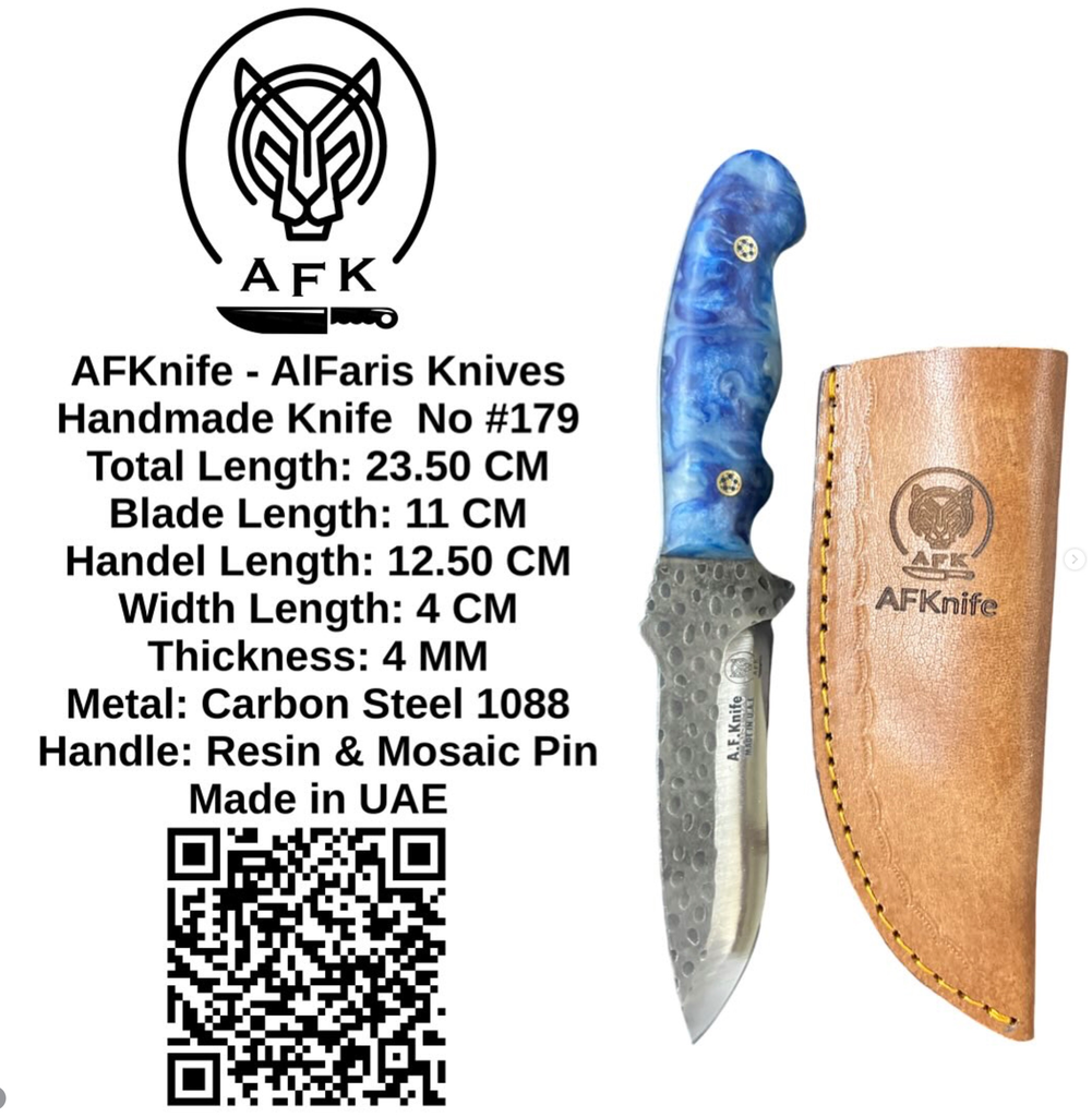 [179] Fixed Blad Drop Point Carbon Steel 1088 Knife #179