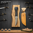 Fixed Blad Dagger Double Edge - D2 Tool Steel + Buffalo Bone Handle + Leather Sheath + 59-60 HRC - Dagger Style No: FB-183