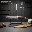 Fixed Blad D2 Tool Steel + Treated Leather w/ Steel Guard Handle + Leather Sheath + 58-60 HRC - Clip Point Style No: FB-184