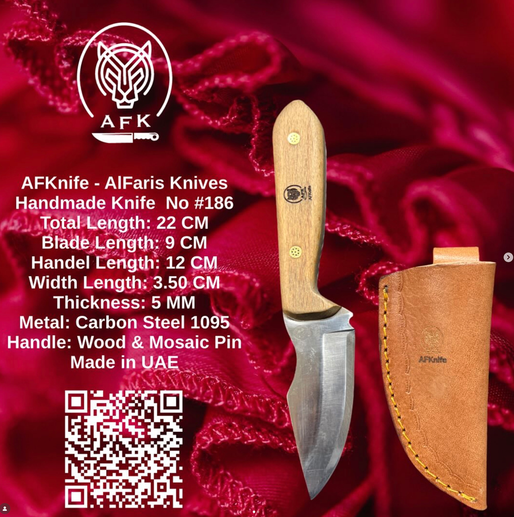 Fixed Blade Clip Point ( Carbon Steel 1095 ) Knife #186