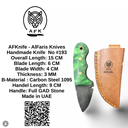 Fixed Blad Carbon Steel 1095 + Gad Stone Handle + Leather Sheath + 58-59 HRC No: FB-193