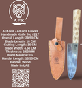 Chef's (kitchen) D2 Tool Steel + Wood Handle + Leather Sheath + 58-60 HRC - ( Deba Style ) No: Chef-217