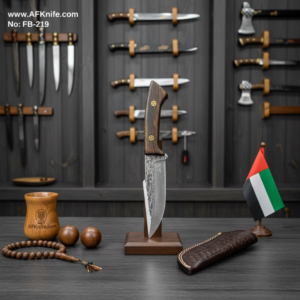 Fixed Blad - Stainless Steel 440-C + Oak Wood Handle + Leather Sheath + 58-60 HRC - Clip Point Style No: FB-219