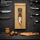 Fixed Blad Dagger Double Edge - D2 Tool Steel + Buffalo Bone Handle + Leather Sheath + 58-60 HRC - Dagger Style No: FB-228