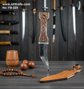 Fixed Blad Dagger Double Edge - D2 Tool Steel + Rose Wood Handle + Leather Sheath + 58-60 HRC - Dagger Style No: FB-229