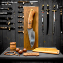 Fixed Blad Carbon Steel 1095 + Walnut Wood Handle + Leather Sheath + 58-60 HRC - Drop Point No: FB-236