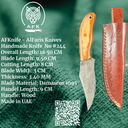 Fixed Blad Damascus Steel 1095 + Wood Handle + Leather Sheath + 58-59 HRC - Clip Point Style No: FB-244