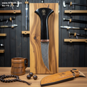 Fixed Blad Damascus Steel 1095 + Buffalo Bone Handle + Leather Sheath + 58-59 HRC No: FB-253