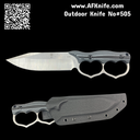 Fixed Blade DC53 Steel + Ring G10 Handle + 60-61 HRC + Kydex Sheath - Clip Point No: FB-505