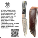 Fixed Blad Drop Point Carbon Steel 1095 ( Mosaic Carved on Blade ) Knife #255