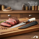 Chef's (kitchen) Damascus VG10 + G10 & Sandal Wood Handle + Leather Sheath + 58-60 HRC - ( Boning ) No: Chef-333