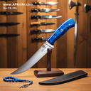 Fixed Blad Damascus VG10 / VG10 Stainless Steel W/ a Titanium Coating + G10 Handle + Leather Sheath + 58-59 HRC Persian Style No: FB-335