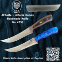 Fixed Blad Skinner Persian Damascus VG10 / Titanium Steel Knife #335