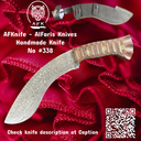 Fixed Blade DAMASCUS 1095 RAIN Pattern Kukri Knife #Kuk338