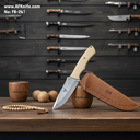Fixed Blad Titanium Steel + G10 Handle + Leather Sheath + 56-58 HRC - Clip Point Style No: FB-261