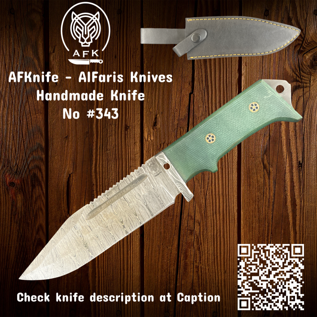 [343] Fixed Blad DAMASCUS 1095 Knife #343