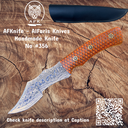 Fixed Blad Clip Point Damascus 1095 Tracker Knife #356