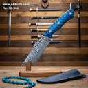 Fixed Blade Damascus Steel 1095 + Epoxy Handle + 58-59 HRC + Leather Sheath - Tactical Straight Back Style No: FB-366