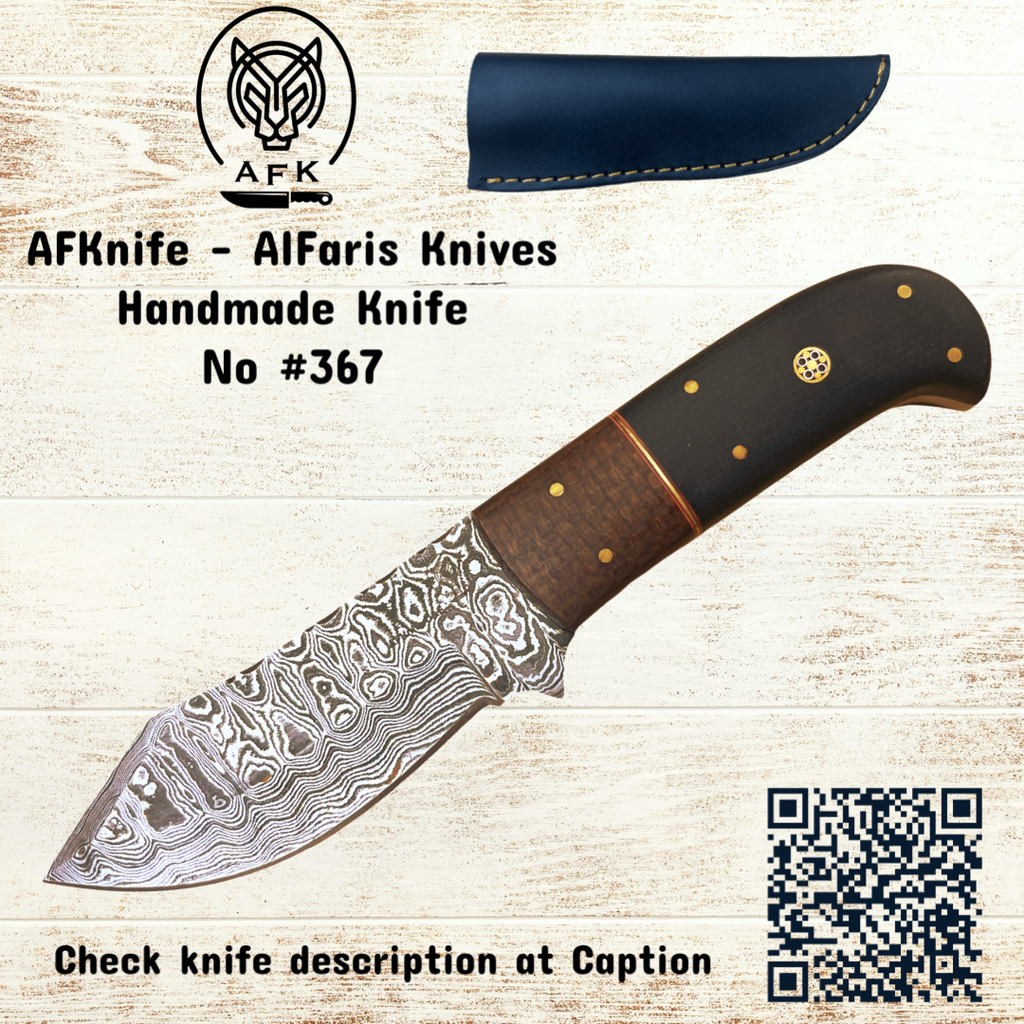 [367] Fixed Blade Modified ( Damascus Steel 1095 ) Knife #367