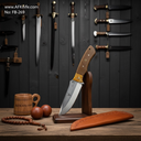 Fixed Blad Titanium Steel + Micarta w/ G10 Handle + Leather Sheath + 58-59 HRC - Bowie Style No: FB-269