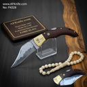 Folding Knife Carbon Steel 1095 San mai + Micarta Handle + Leather Sheath + Back Lock Method + Leather Sheath + 58-59 HRC - Wharncliffe Style No: FK028