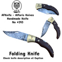 Folding Knife Damascus 1095 San Mai & Micarta Handle #FK031