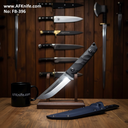 Fixed Blade 420 Stainless Steel + G10 Handle + Kydex Sheath + 50-54 HRC Straight Back Style No: FB-396