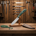 Fixed Blade Stainless Steel 440C + Linen Handle + 58-60 HRC + Leather Sheath - ( Nessmuk Style ) No: FB-404