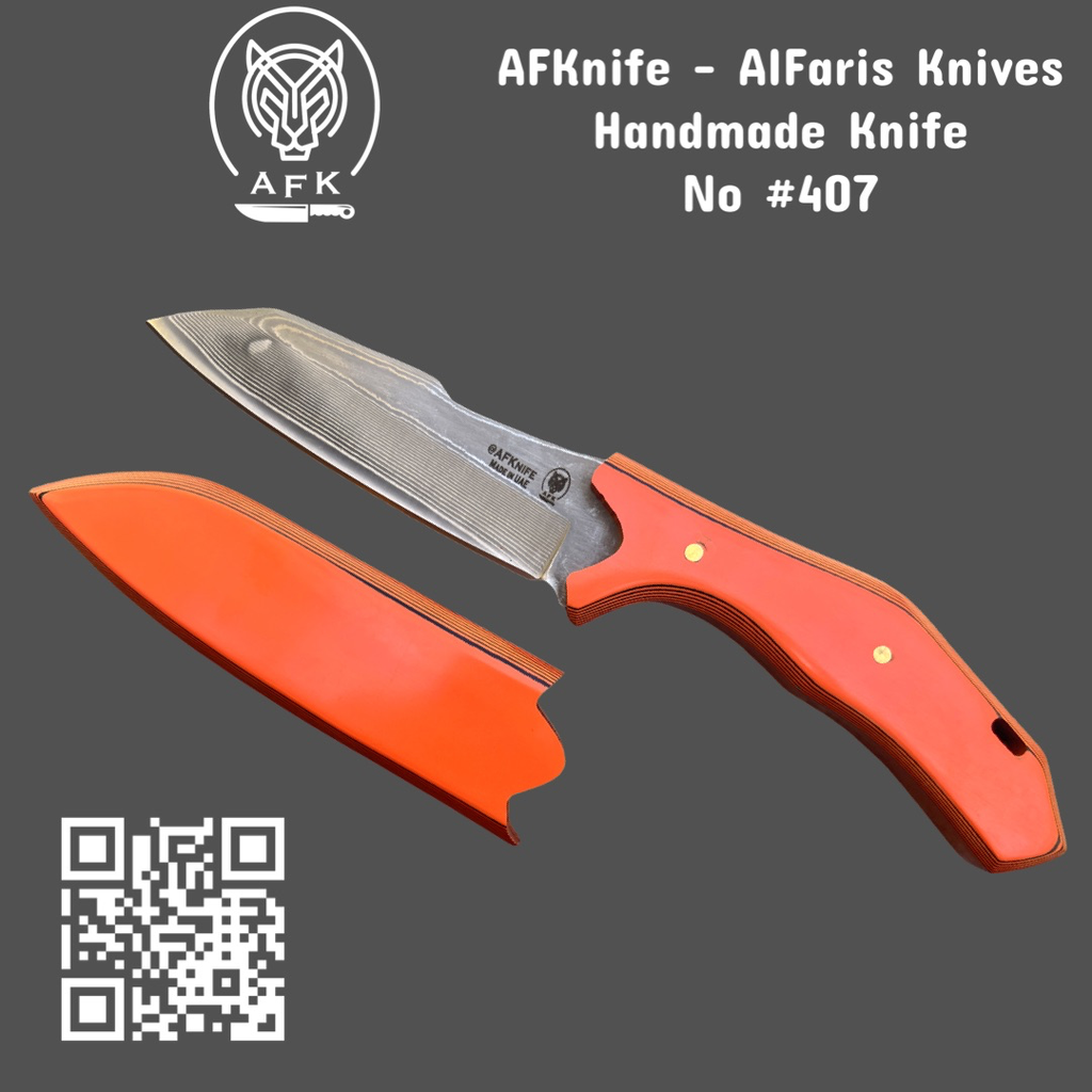 [WB-MLX18-407] Fixed Blade Damascus VG10 ( Sheepsfoot ) Knife #407