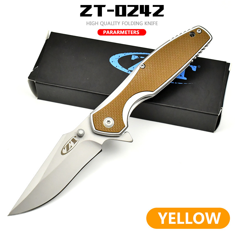 [FK032] Folding Knife 8cr13mov Steel + G10 & Steel Handle + Liner Lock Method - Drop Point Style - No: FK032
