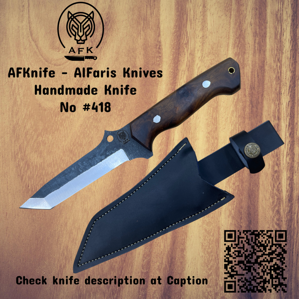 [418] Fixed Blade Carbon Steel 1095 Tanto Knife #418