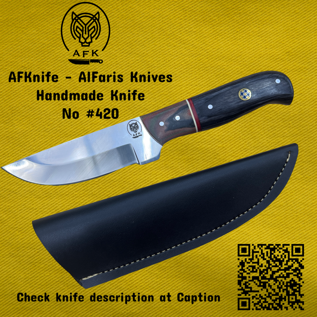 [420] Fixed Blade Straight Back Carbon Steel 1095 Knife #420