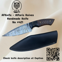 Fixed Blade Leaf Shape ( Damascus Steel 1095 ) Knife #421