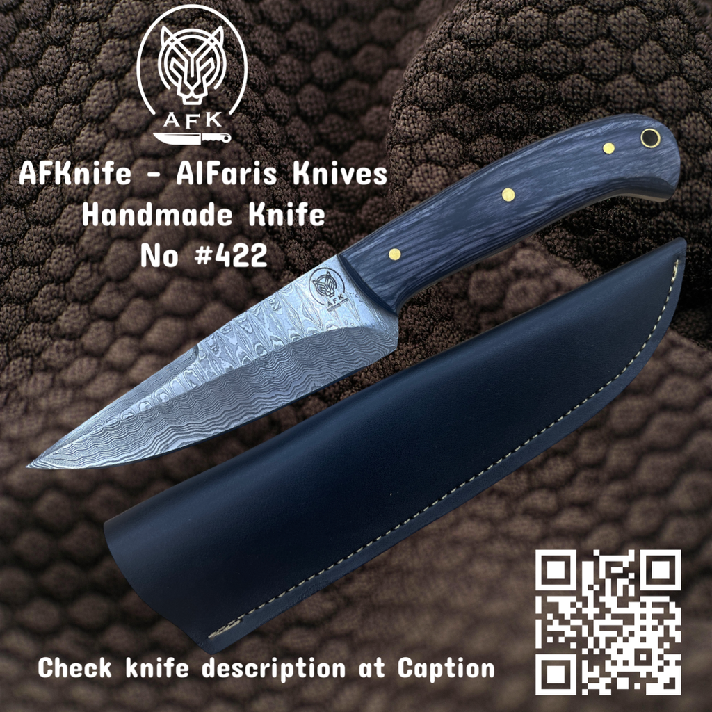 [422] Fixed Blade Drop Point ( Damascus Steel 1095 ) Knife #422