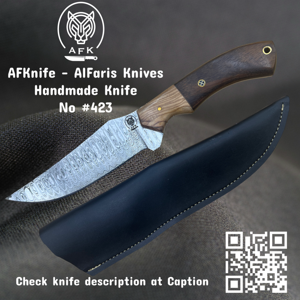 [423] Fixed Blade Damascus 1095( Bowie ) Knife #423