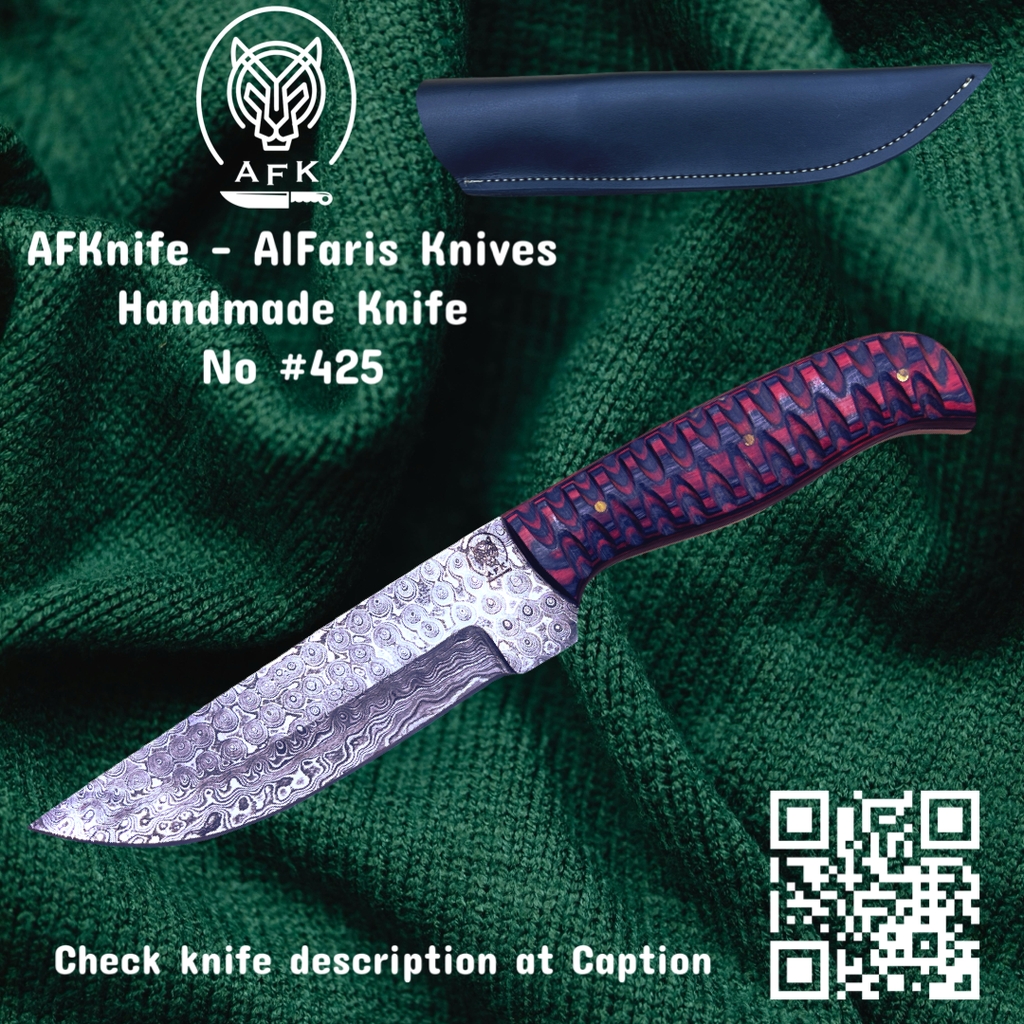 [425] Fixed Blade Straight Back ( Damascus 1095 ) Knife #425
