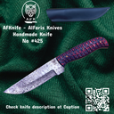 Fixed Blade Straight Back ( Damascus 1095 ) Knife #425