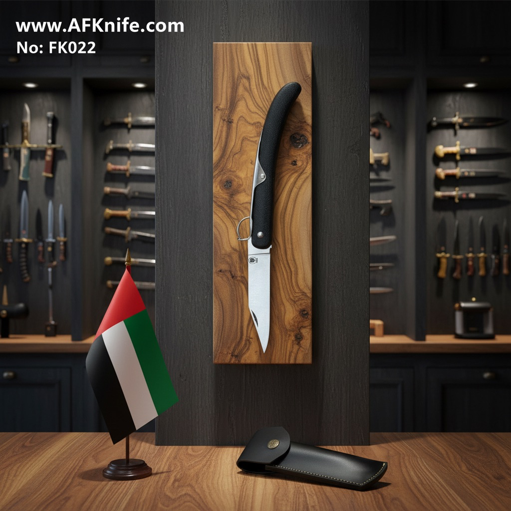 [FK022] سكين مطوية ( سكين جيب ) أوكابي - معدن ( ستانليس ستيل ٤٤٠  سي ) مقبض ( جلاس رينفورسيد) حافظة ( جلد ) فك٠٢٢
