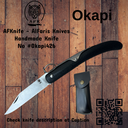 Folding Knife Okapi Stainless Steel 440c & Glass RainForeced #FK022