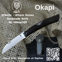 Folding Knife Okapi Stainless Steel 440C & Oak Wood Handle # FK025