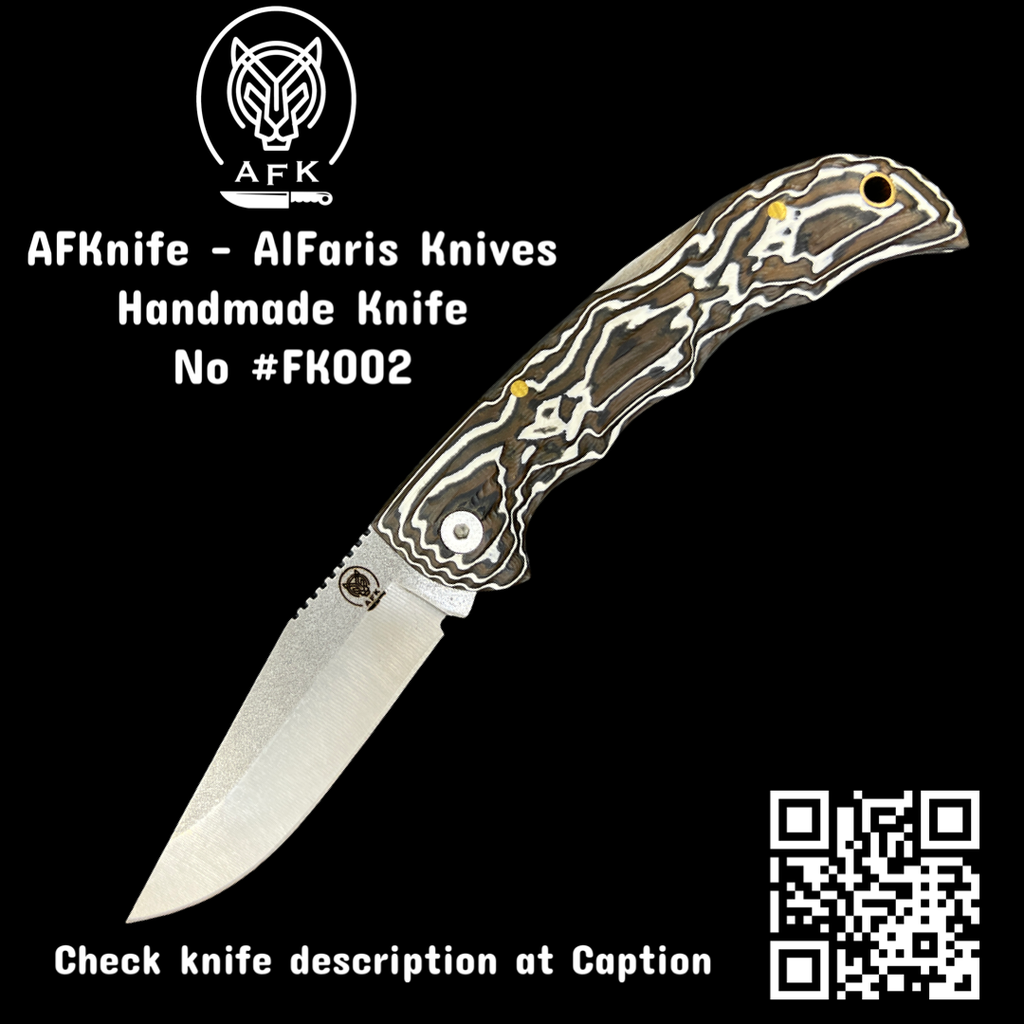 [FK002] Folding Knife WNR 1.4034 Steel & Werzalit Handle #FK002