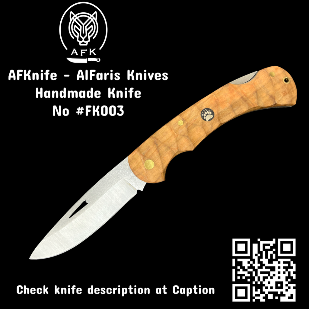 [FK003-Olive] Folding Knife #FK003 (Olive Wood)