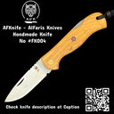 Folding Knife 1.4116 German Stainless Steel + Olive Wood Handle - Drop Point Style + 59 HRC No: FK004