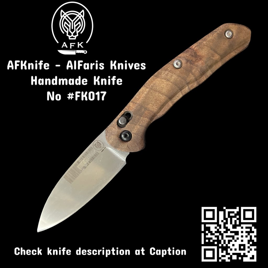 [FK017] Folding Knife N1.4034 Steel & Walnut wood Handle #FK017