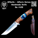 Fixed Blade 1.4034 German Stainless Steel + Stabilized Olive Wood w/ Epoxy Handle + 58-59 HRC - Straight Back Style No: FB-430