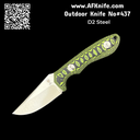 Fixed Blade Neck Knife - D2 Tool Steel + G10 Handle + Kydex Sheath + 59-61 HRC - Clip Point Style No: FB-437