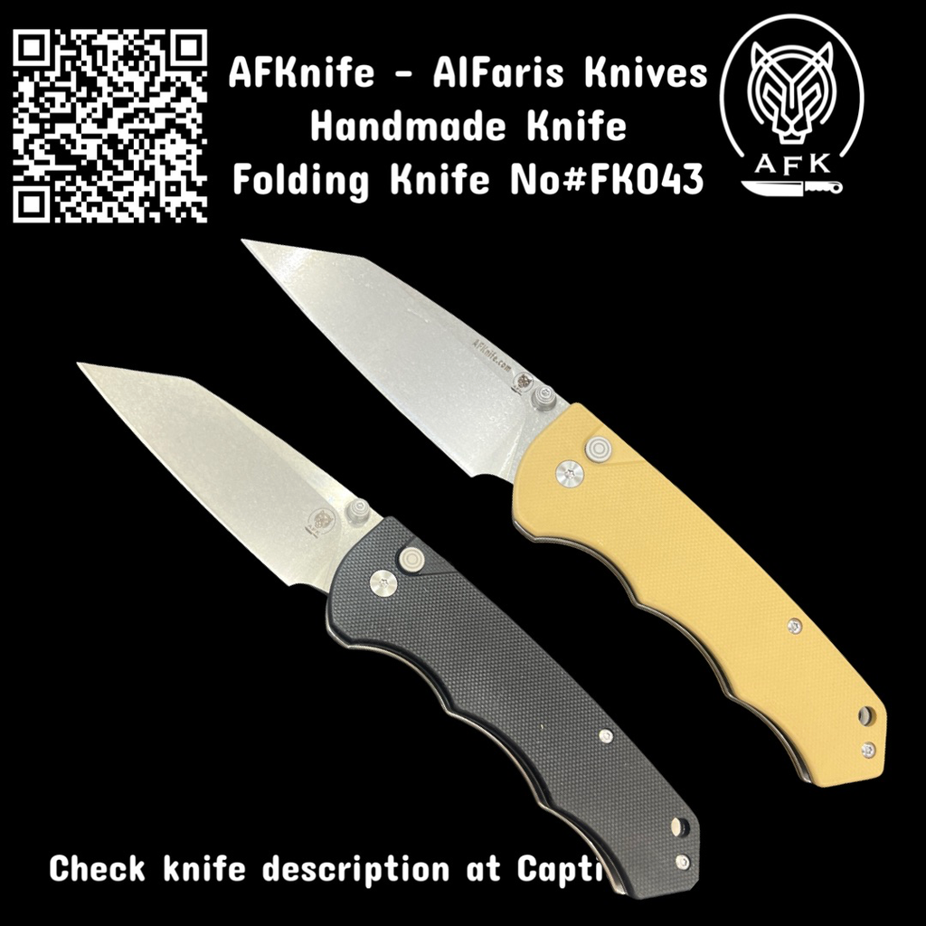 [T0065-Beige-FK043] سكين مطوية ( سكين جيب ) - معدن ( دي ٢ ) مقبض ( جي ١٠ ) فك٠٤٣ (G10 Beige color)