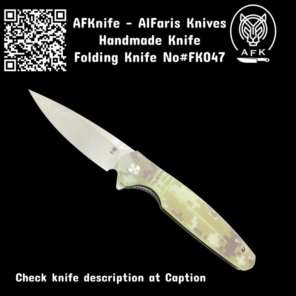 [AL-ZW05-FK047] Folding Knife D2 Tool Steel + G10 Handle + Liner Lock Method - Leaf Shape No: FK047