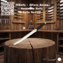 Fixed Blade D2 Tool Steel + Rubber Caoutchouc Handle + Leather Sheath + 58-60 HRC - Tanto Style No: FB-455